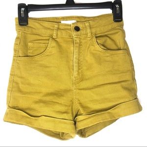 H&M Mustard Highwaisted Shorts
